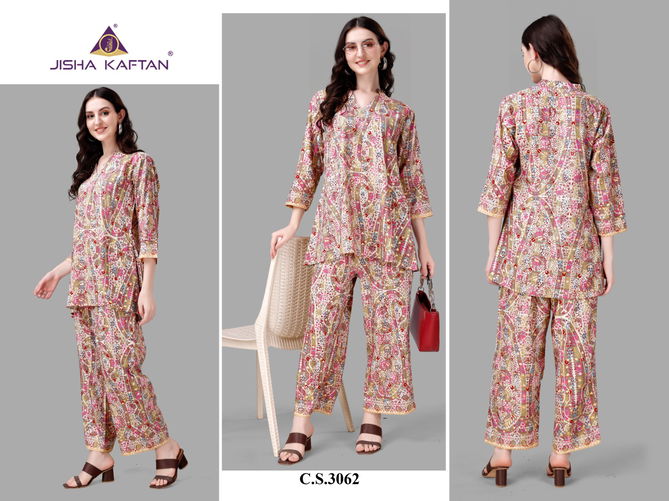 Rayon Co Ord Vol 3 By Jisha Kaftan Western Cord Set Islamic Kaftan Catalog
